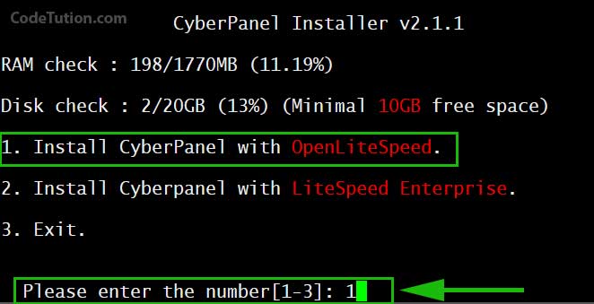 Install CyberPanel with OpenLiteSpeed