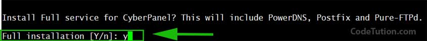 Install Full service for CyberPanel